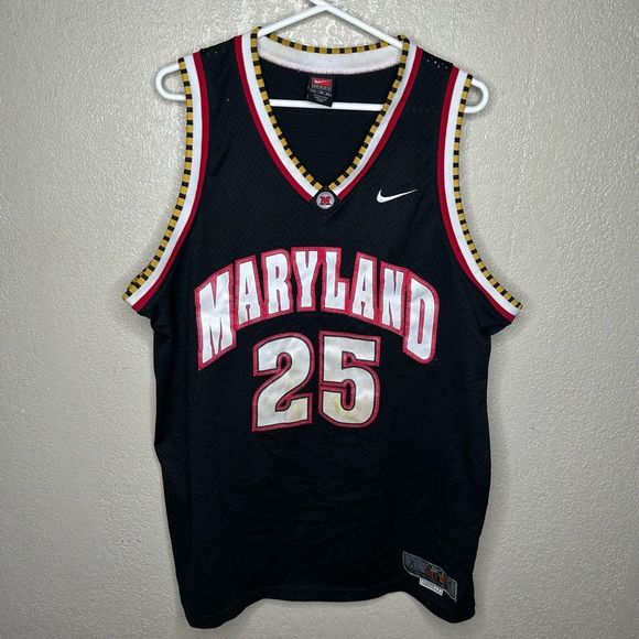 Men’s Large Nike #25 Maryland Terrapins Terps Basketball Jersey Vintage Red Size - Picture 2 of 7